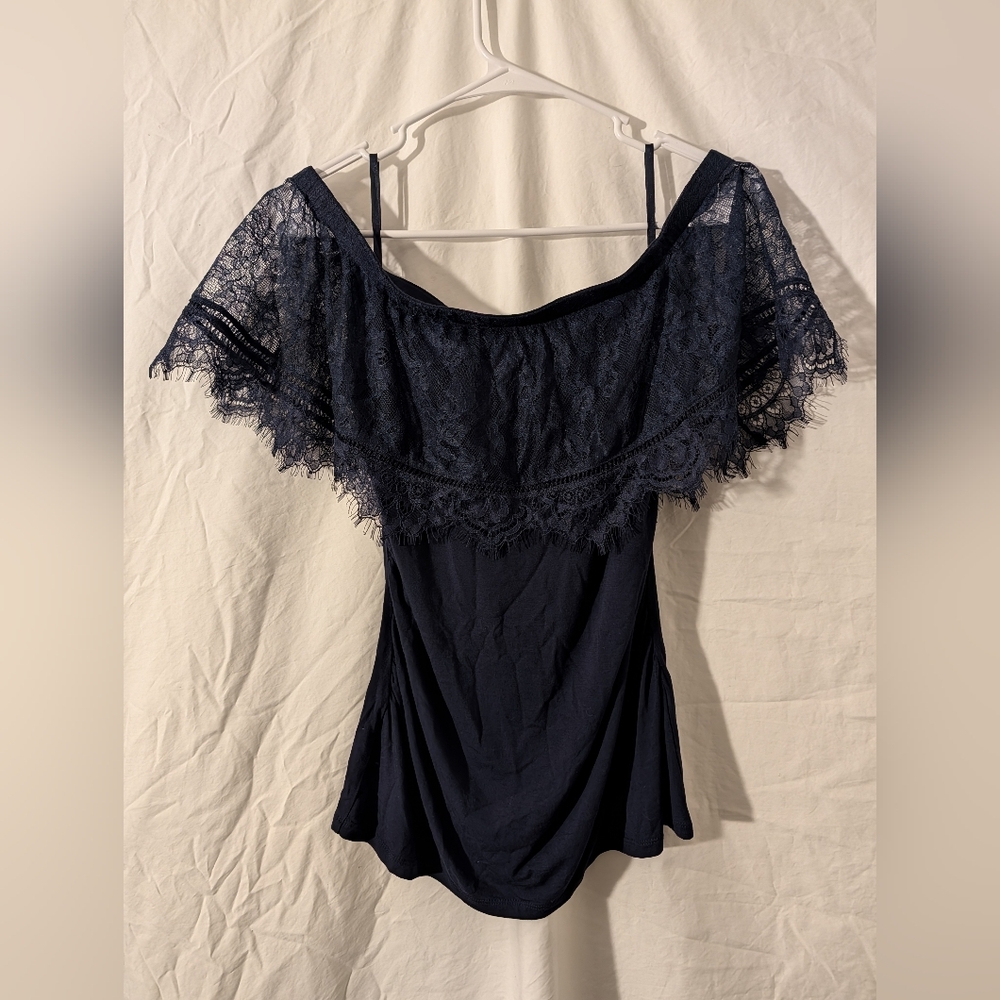 White House Black Market Lace Off-Shoulder Blouse